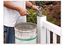 モルタルの流し込み